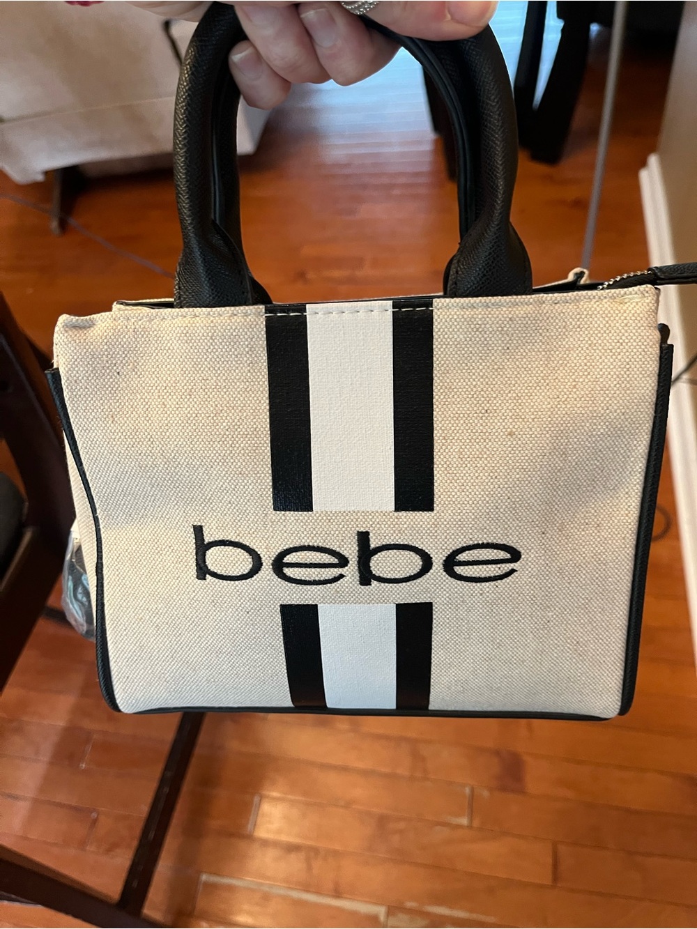 🖤 Bebe Canvas Satchel Handbag with Crossbody Strap